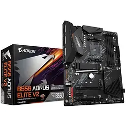 Материнська плата Gigabyte AM4 (B550) B550 Aorus Elite V2, B550, 4xDDR4, CrossFireX, Int.Video(CPU), 4xSATA3, 2xM.2, 1xPCI-E 16x 4.0, 2xPCI-E1 3.0, ALC1200, 2.5GbE, 8xUSB3.2/6xUSB2.0, HDMI/DP, ATX - мініатюра 2