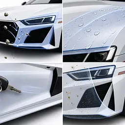 Антигравійна захисна бронеплівка за лекалами для Audi R8 4S 2015-2024 - передня частина авто (капот бампер крила)) - мініатюра 2
