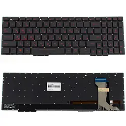 Клавіатура для ноутбука ASUS (GL553 series) rus, black, без фрейма, підсвітка клавіш - мініатюра 2