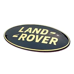 Емблема решітки LAND ROVER хакі із золотистим написом 86х43 мм метал (на скотчі) OEM LR023286 - мініатюра 3