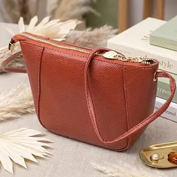 Невелика сумка жіноча через плече з натуральної шкіри Vintage 22300 коричнева