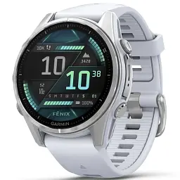 Спортивні годинники Garmin Fenix ​​8 43mm AMOLED Сріблястий with Whitestone Silicone Band 010-02903-00/06