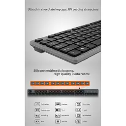 Клавіатура MeeTion USB Standard Chocolate Ultrathin Keyboard K841 Ukr/RU/EN розкладки - мініатюра 5