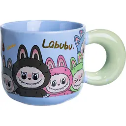 Чашка порцелянова LABUBU Pure Happines 400 мл блакитний FM-22D
