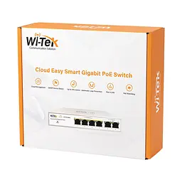 PoE-комутатор 6-портовий керований Wi-Tek WI-PCES306G V2 гігабітний, 4x1000Mbps PoE+, 2x1000Mbps Uplink, 60W, Cloud, ONVIF (73-00251) - мініатюра 8
