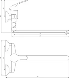 Змішувач для ванни Globus Lux Solly GLSO-0108 Хром - мініатюра 3