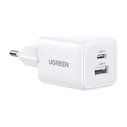 Зарядний пристрій Ugreen X514 1xUSB-C PD20W + 1xUSB GaN white (65006)