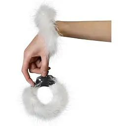 Наручники металеві Adrien Lastic Handcuffs White - мініатюра 3
