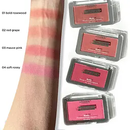 Рум'яна-мус Parisa Hydro Skin Blush Mousse to Powder Pigment PHB-04 №04 Red grape 6 г - мініатюра 3