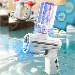 Водяний акумуляторний пістолет Water Gun 9007B (200ml) with lithium battery White - мініатюра 3