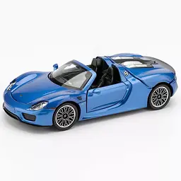 Колекційна металева модель автомобіля Автопром Porsche 918 Spyder з інерцією, світлом та звуком 1:24 - мініатюра 3