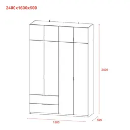 Розпашна Шафа для одягу Doros Лукас Канноло/Канноло 160х50х240 (44900366) - мініатюра 8