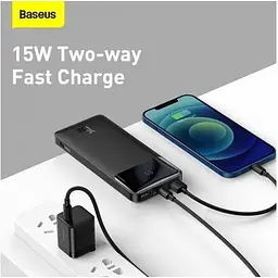 УМБ Baseus Bipow Digital Display Power Bank 10000mAh 15W (PPDML-I02) біла - мініатюра 5
