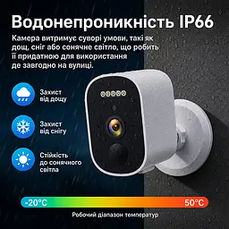 Автономна WiFi 2.4/5GHz IP-відеокамера 3Mp Light Vision VLC-03IB(CamHi) White, f=3.6mm, на акумуляторних батареях 4000mAh (75-00349) - мініатюра 10