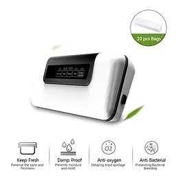 Вакууматор BioloMix Vacuum Sealer W300 для професійної якості та свіжості продуктів (Білий) - мініатюра 2