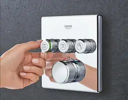 Душова система прихованого монтажу Grohe Grohtherm Smartcontrol з New Tempesta 250 UA26415SC6, Хром - мініатюра 4