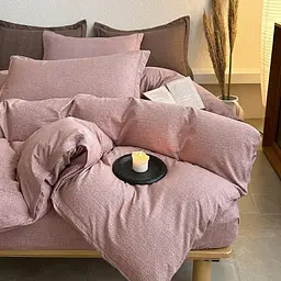 Постільна білизна полуторна з текстурою льону Colorful Home 20483 150х200 см суха троянда