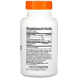 Колаген Doctor's Best Collagen Types 1 & 3 with Peptan 1000 мг 180 таблеток - мініатюра 2