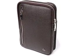 Прямокутна сумка бананка із зернистої натуральної шкіри GRANDE PELLE 15х20,5х4 см sum0027423 - мініатюра 1