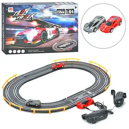 Іграшковий трек 1:64, ручний генератор, машинка 2 шт 9018B