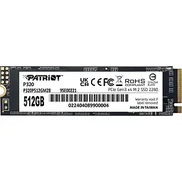 Накопичувач SSD Patriot m.2 NVMe 512GB P320 480 500 (P320P512GM28)