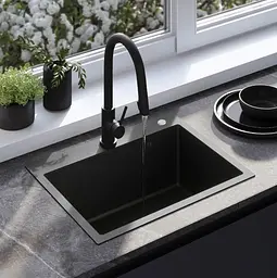 Кухонна мийка Rea Liam 580x450 мм black ZLE-06008 - мініатюра 5