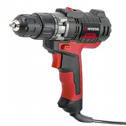 Дриль-шуруповерт електричний 420 Вт 0-500/0-1800 об/хв, 0.8-10 мм 20 Нм INTERTOOL