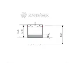 Тумба підвісна Sanwerk Ліга Air 60 мессина з умивальником Space Line (MV0000860) - мініатюра 9