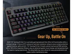 Клавіатура Asus TUF Gaming K3 Gen II Optical-Mech Switch Black (90MP0390-BKMA00) - мініатюра 3