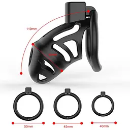 Клітка для пеніса Lockink Sevanda Plastic Penis Chastity Cage - Black - мініатюра 6