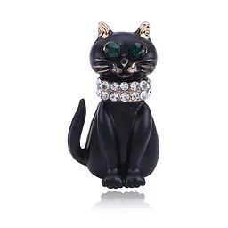 Брошка "Котик", брошка шпилька, чорний (494693355)