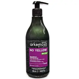 Шампунь NO YELLOW Arkemusa Green для нейтралізації жовтизни для блонду, освітленого та сивого волосся 500 мл