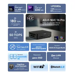 Комп'ютер ASUS NUC 16 Pro RNUC16GDKU560002 / Ultra5 325 (45W), EUCord, Kit(L6) (90AR00W2-M00080) - мініатюра 10