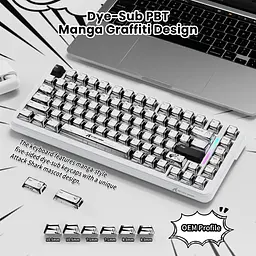 Ігрова магнітна клавіатура Attack Shark X82 Pro / Три режими підключення / Magnetic Switch / Grey - мініатюра 6
