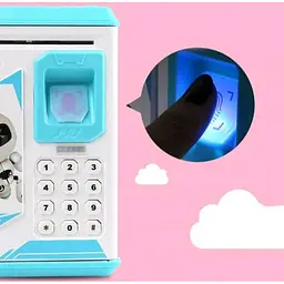 Сейф скарбничка A-Toys Bodyguard з кодовим замком та відбитком пальця з ультрафіолетом біло-блакитний (1522737215) - мініатюра 4