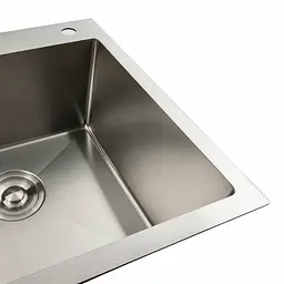 Кухонна мийка нержавійка 78x48 R Platinum Handmade (два отвори, круглий сифон 3,0/0,8), Нержавіюча сталь - мініатюра 5