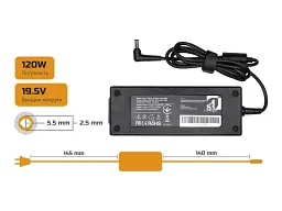 Блок живлення для ноутбука 1stCharger Lenovo 19.5V 120W 6.15A 5.5х2.5мм (AC1STLE120WB5) - мініатюра 2