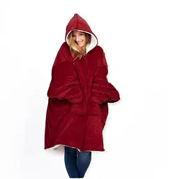 Плед-Толстовка з капюшоном і рукавами Huggle Hoodie Blanket 3-в-1 Унісекс • Теплий худі + Зігріваючий ковдру + Домашній халат - мініатюра 3
