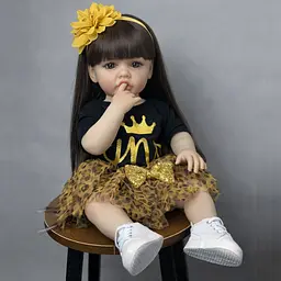 Реалістична Кукла Реборн 55 см повністю вінілова Doll Reborn Baby К0100211 - мініатюра 4