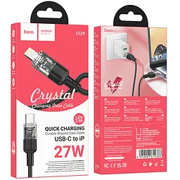 Дата кабель Hoco U129 Spirit Transparent Type-C to Lightning 27W (1.2m) Black - мініатюра 5