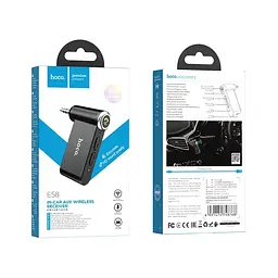 Бездротовий аудіо адаптер Bluetooth-ресівер HOCO E58 Magic music car AUX BT receiver чорний - мініатюра 2