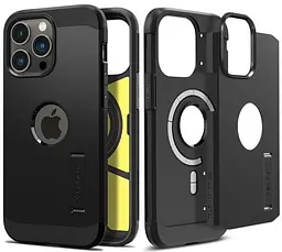 Оригінальний чохол для Iphone 14 Pro Spigen Tough Armor MagSafe MagFit Black ACS04985 протиударний із підставкою
