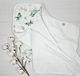 Дитячий рушничок-куточок 80х80 a.l.babybox Політ звірів Білий - мініатюра 4