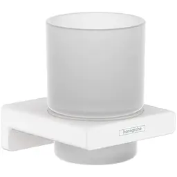 Склянка підвісна Hansgrohe AddStoris Matt White/скло 41749700 білий матовий