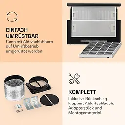 Витяжка Klarstein Mariana Neo 60 640 м³/год (10035926) чорний - мініатюра 3