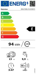 Electrolux Посудомийна машина Electrolux вбудована, 13компл., E, 60см, інвертор, чорний - мініатюра 9