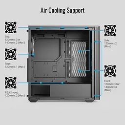 Корпус AeroCool D501A-G-BK-v2 Black (ACCM-DS01043.11) [146669] - мініатюра 9