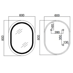 Дзеркало Qtap Gemini 600x800 з LED-підсвічуванням Touch, з антизапотіванням, з димером температури кольору (3000-6500K) Reverse QT2578R6080 - мініатюра 2