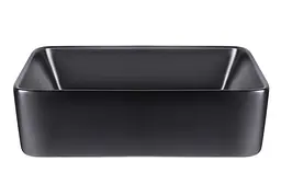 Комплект Qtap Tern: Раковина накладна прямокутна 480х370х135 мм Matt Black + Донний клапан PU03 (QT172074MBMBN47300) - мініатюра 3