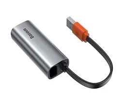 Мультипортовий адаптер USB Хаб Baseus Steel Cannon Series USB A Gigabit LAN Adapter CAHUB-AD0G Dark Grey